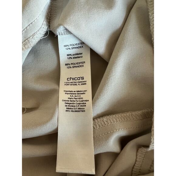 2 Piece WEEKENDS by CHICO'S Beige Performance Set Zip Vest and Crop Pants 3 (16) - Picture 14 of 16